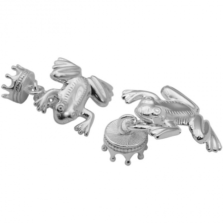 Frog Prince Cufflinks, Sterling Silver (Engraving Available)