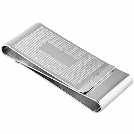 Engine Turned Double Sided Money Clip, 925 Sterling Silver (can be personalised)