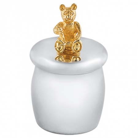 First Tooth Box, Gold Plated Teddy Bear, Barrel (Engraving Available)