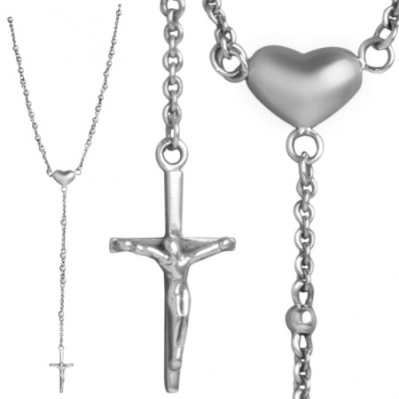 Rosary Beads Necklace, Personalised/ Engraved, 925 Sterling Silver, Hallmarked