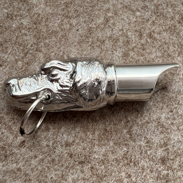 Gun Dog Whistle, Personalised, Sterling Silver, Hallmarked, Real Working