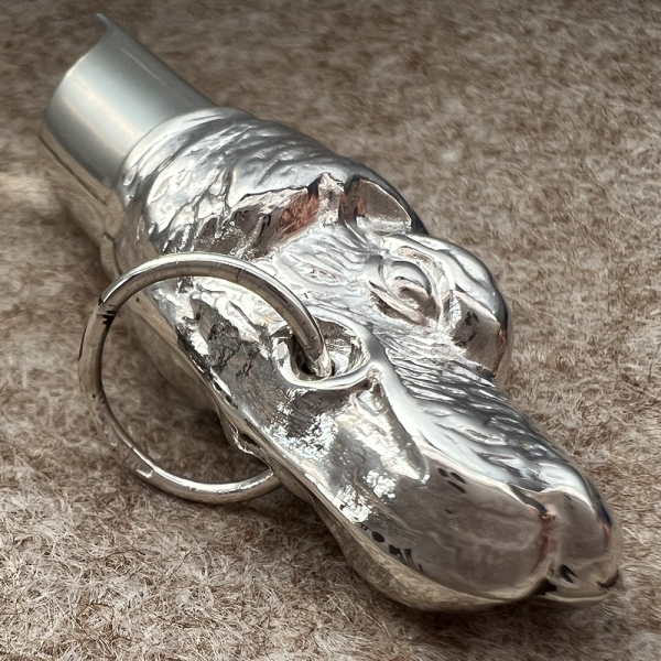 Gun Dog Whistle, Personalised, Sterling Silver, Hallmarked, Real Working