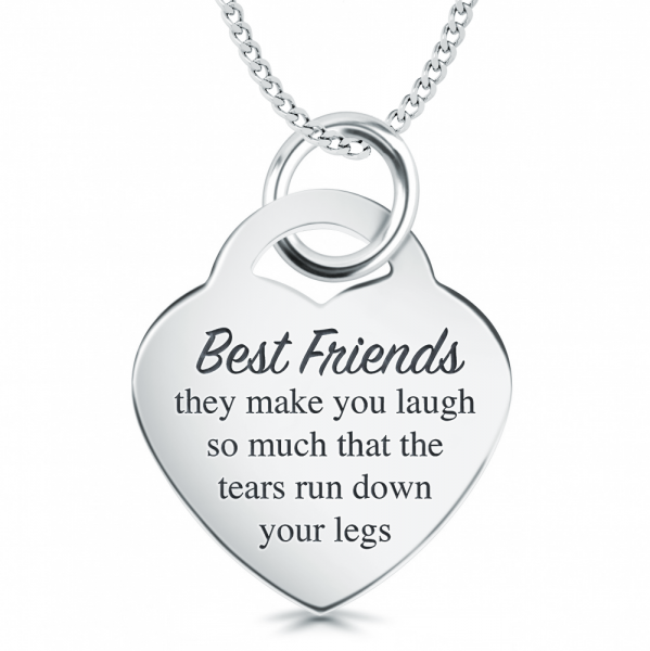 Best Friends Make You Laugh Necklace, Personalised, Sterling Silver