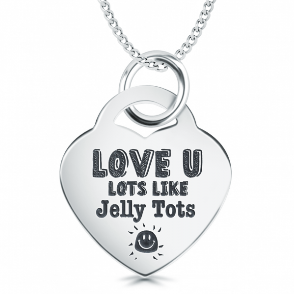Love You Lots Like Jelly Tots Necklace, Personalised, 925 Sterling Silver