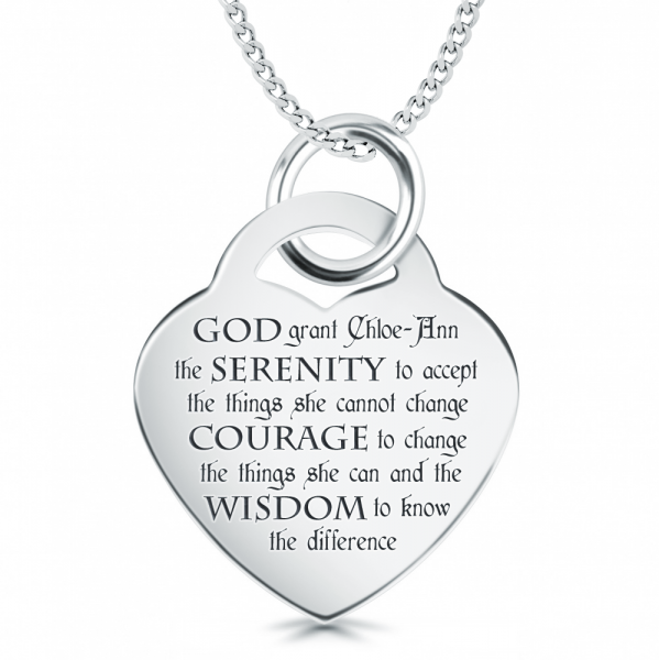 Personalised Serenity Prayer Necklace