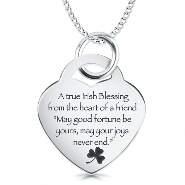 A True Irish Blessing Necklace, Personalised, Sterling Silver