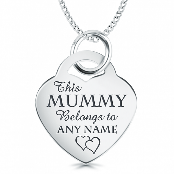 This Mummy Belongs To Necklace, Personalised, 925 Sterling Silver