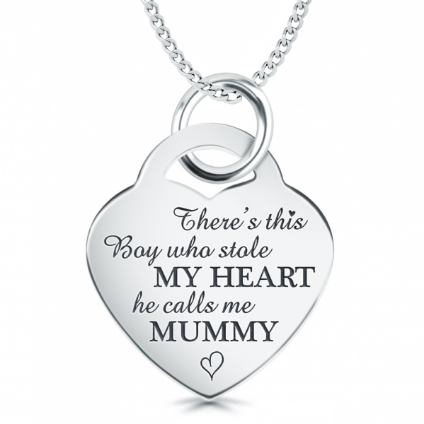 Theres This Boy Who Stole My Heart Necklace, Personalised, 925 Sterling Silver