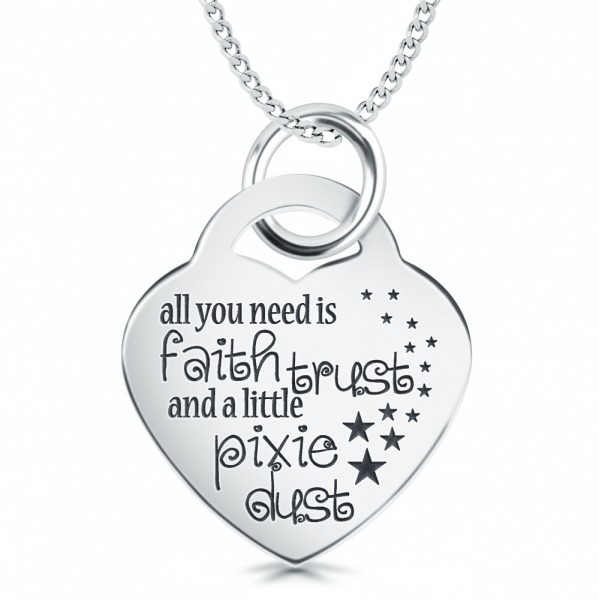 All You Need Is Faith Trust & A Little Pixie Dust Necklace, Personalised