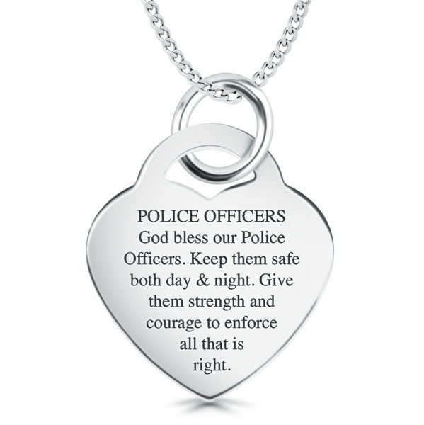 Police Officers Prayer Sterling Silver Pendant/Necklace (can be personalised)