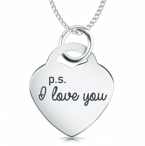 Ps. I Love You Sterling Silver Heart Necklace/ Pendant (can be personalised)