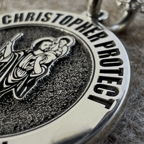 Personalised St Christopher, Men/Women, Sterling Silver