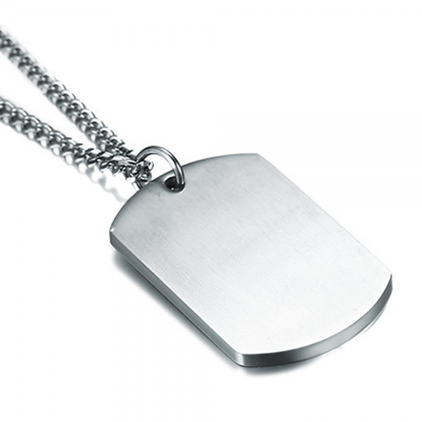 Personalised Medical Alert Dog Tag Necklace, Men or Women, Engraved, Stainless Steel