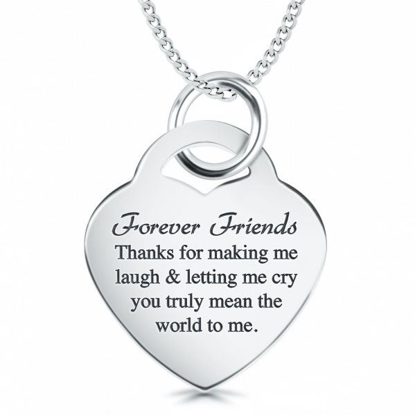 Friends Forever, Laugh & Cry, Necklace, Personalised, Sterling Silver