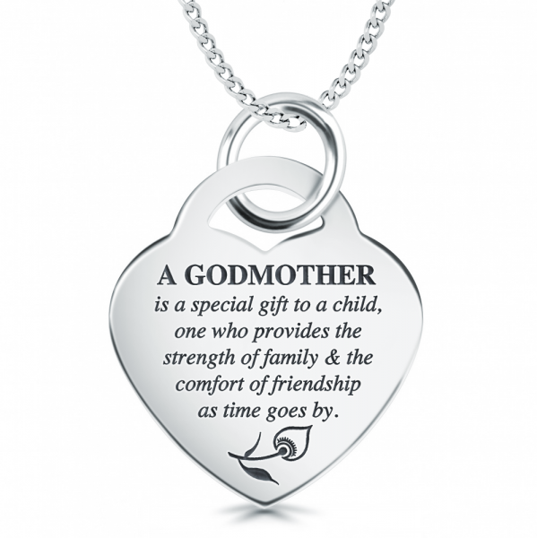 A Godmothers Love Necklace, Personalised, Sterling Silver
