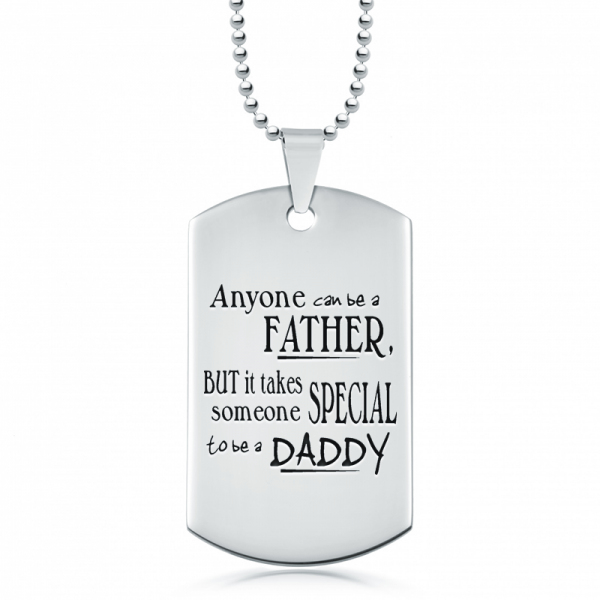 Personalised Anyone Can Be A Father Dog Tag Necklace