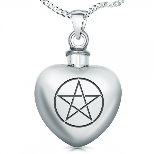 Personalised Pentagram Ashes Locket Necklace, 925 Sterling Silver