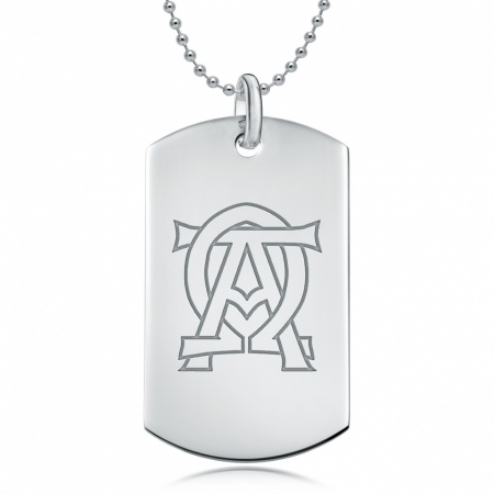 Alpha Omega Dog Tag Necklace, 925 Sterling Silver (can be personalised)