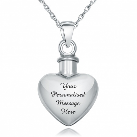 Always in my Heart Ashes Necklace, Personalised, 925 Sterling Silver