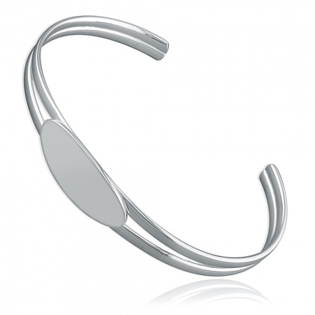 Babies Cuff ID Bangle, Personalised, Sterling Silver
