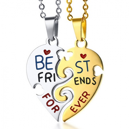 Best Friends Split Heart Necklace, with Personalisation, Sharing