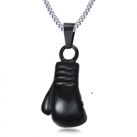 Boxing Glove Necklace, Personalised, Black Coloured