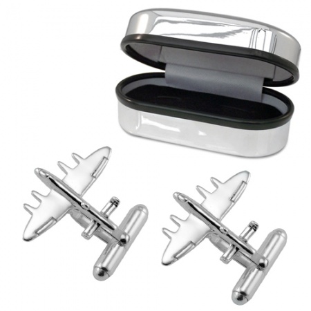 Bomber Plane Cufflinks, 925 Sterling Silver, Can be Personalised