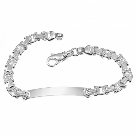 Ladies Byzantium Style ID Bracelet, 925 Sterling Silver (can be personalised)