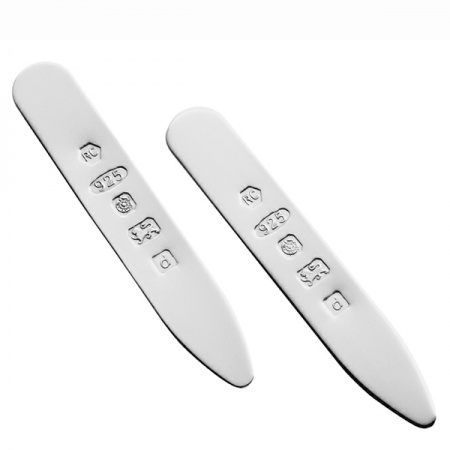 Carrs Hallmarked Sterling Silver Collar Stiffeners/Stays (can be personalised)