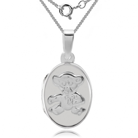 Teddy Bear Locket, 925 Sterling Silver (can be personalised)