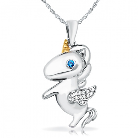 Children's Unicorn Necklace, Sterling Silver