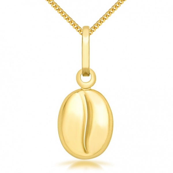 Coffee Bean Necklace, 9ct Yellow Gold