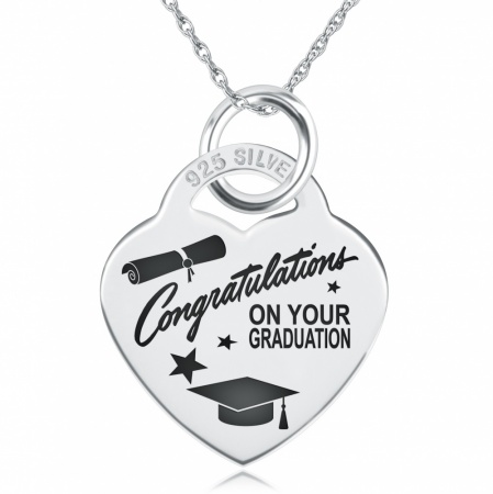 Congratulations On Your Graduation Necklace, Personalised, Sterling Silver