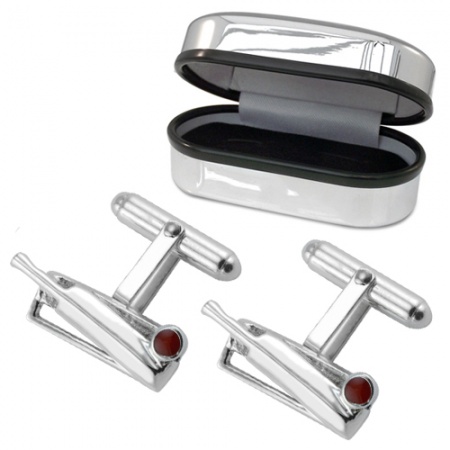 Cricket Stumps & Ball Cufflinks, 925 Sterling Silver, Can be Personalised