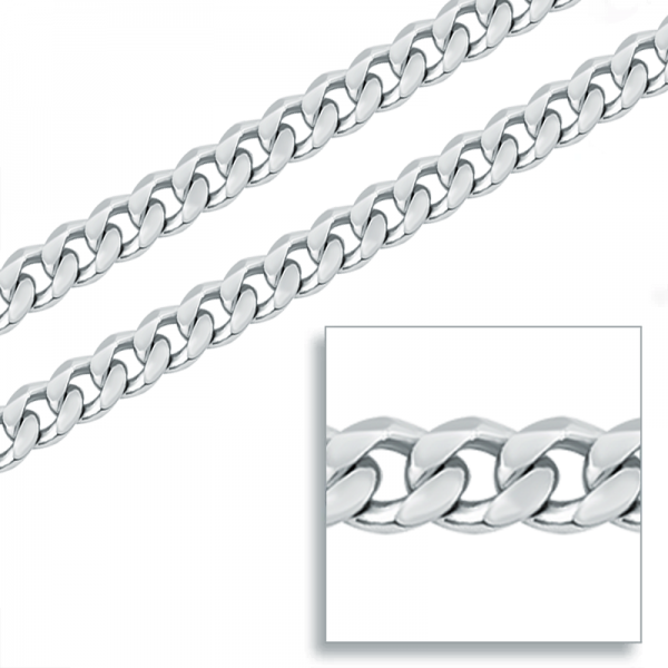 Diamond Cut Curb Chain, Sterling Silver, 16, 18, 20, 22, 24, 26 & 30 Inches