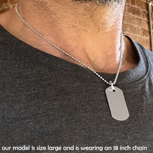 Kaizen Dog Tag, Personalised / Engraved, 925 Sterling Silver