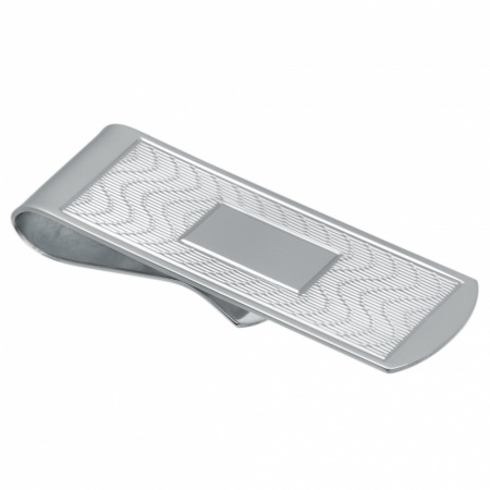 Engine Turned Pattern Money Clip, Personalised / Engraved, 925 Sterling Silver