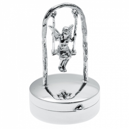 Fairy on a Swing Pill Box, Hallmarked Sterling Silver, Personalised
