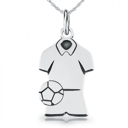 Boys Football / Soccer Necklace, Personalised, Sterling Silver