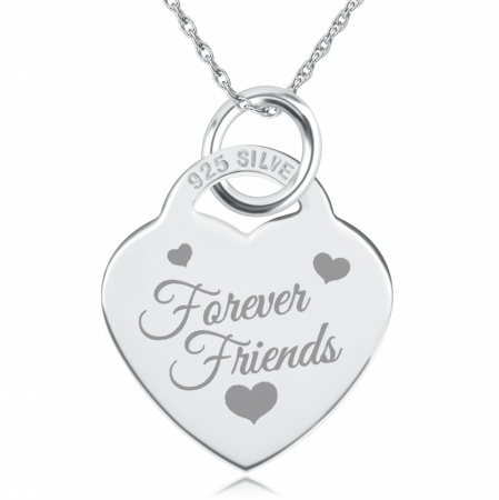 Forever Friends Heart Shaped Sterling Silver Necklace (can be personalised)