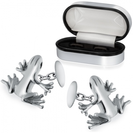 Frog Sterling Silver Cufflinks (can be personalised)