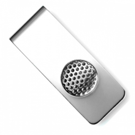 Golf Ball Sterling Silver Hallmarked Money Clip (can be personalised)