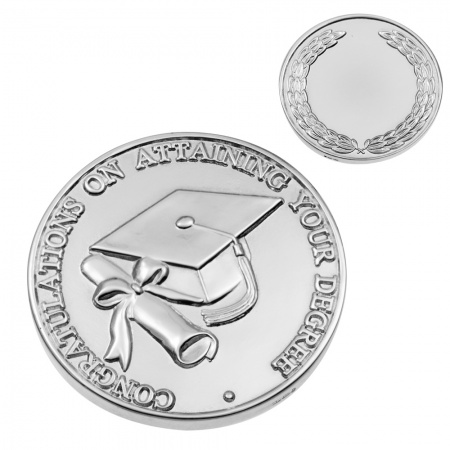 Graduation Coin, 925 Sterling Silver, Hallmarked (can be personalised)