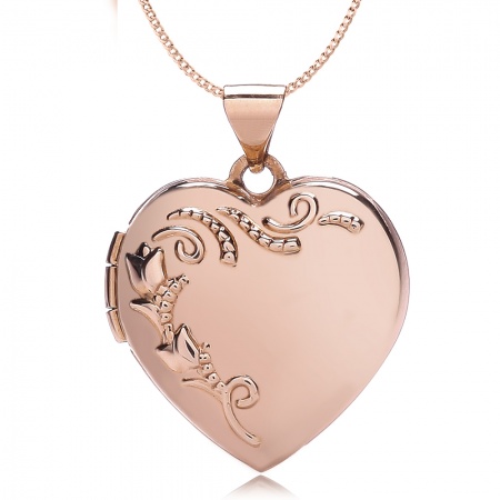 Heart Shape 9ct Rose Gold Locket, Personalised / Engraved
