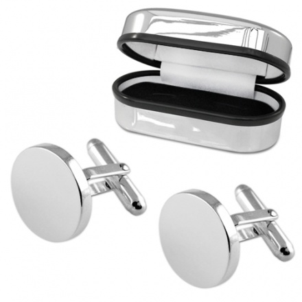 Heavy Weight Round Hallmarked Sterling Silver Cufflinks (can be personalised)