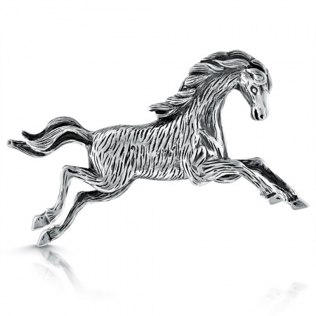 Prancing Horse Brooch, Sterling Silver