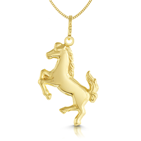 Horse Necklace, 9ct Yellow Gold, Equestrian