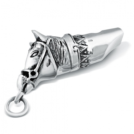 Horse's Head Whistle, Sterling Silver, Hallmarked, Antique Style