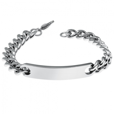 Mens 8.25 Inch Stainless Steel ID Bracelet (can be personalised)