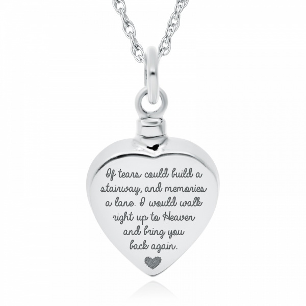 If Tears Could Build a Stairway Ashes Necklace, Personalised, Sterling Silver
